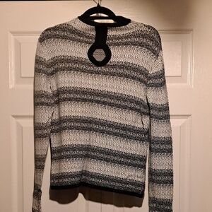 Unique Black and White Striped Women's Sweater